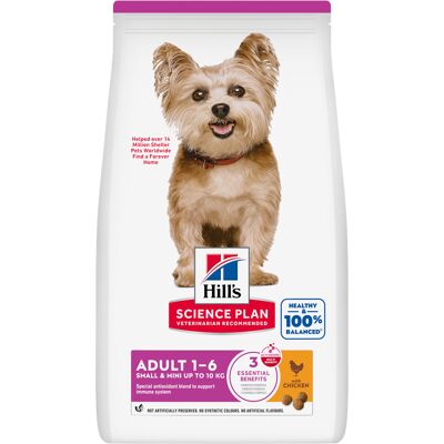 3kg Adult 1-6 Small & Mini poulet Hill's Science Plan - Croquettes pour chien 3kg Adult 1-6 Small & Mini poulet Hill's Science Plan - Croquettes pour chien