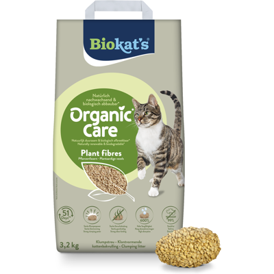 8l (env.3,2kg) Biokat's Organic Care Litière pour chats en fibres végétales 8l (env.3,2kg) Biokat's Organic Care Litière pour chats en fibres végétales