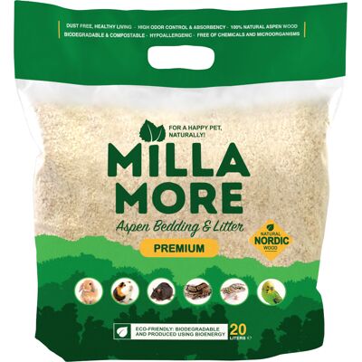 Litière premium Millamore - Petits animaux - 20l Litière premium Millamore - Petits animaux - 20l
