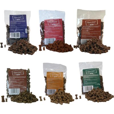6x125g Mini osselets à mâcher Chewies - Friandises pour chien 6x125g Mini osselets à mâcher Chewies - Friandises pour chien