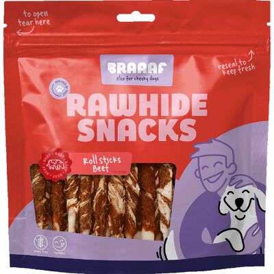 Braaaf Bâtonnets à mâcher bœuf, cabillaud pour chien - 25 bâtonnets Braaaf Bâtonnets à mâcher bœuf, cabillaud pour chien - 25 bâtonnets