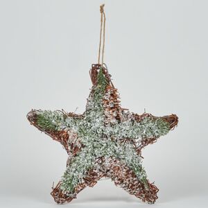 Bizzotto Modèle - Étoile en rotin Blanc Glacé - Décorations de Noël Bizzotto Modèle - Étoile en rotin Blanc Glacé - Décorations de Noël