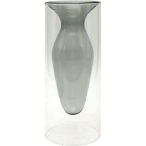 Vase en Verre Gris Origen Home Decor - Design Moderne et Élégant - 20x8x8cm Vase en Verre Gris Origen Home Decor - Design Moderne et Élégant - 20x8x8cm