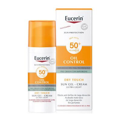Protections solaires Eucerin Sun Face Oil Control Gel-crème Toucher Sec Spf50+ Unique Dames Protections solaires Eucerin Sun Face Oil Control Gel-crème Toucher Sec Spf50+ Unique Dames