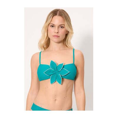 Maillots de bain Ysabel Mora Haut de bikini bandeau bleu turquoise avec fleur centrale Bleu 85B,95B Dames Maillots de bain Ysabel Mora Haut de bikini bandeau bleu turquoise avec fleur centrale Bleu 85B,95B Dames