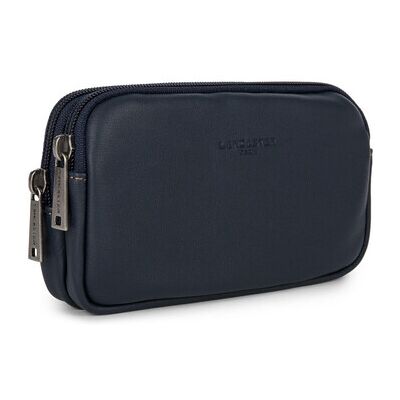 Sacoche LANCASTER Pochette Soft Vintage Homme Bleu Unique Heren Sacoche LANCASTER Pochette Soft Vintage Homme Bleu Unique Heren