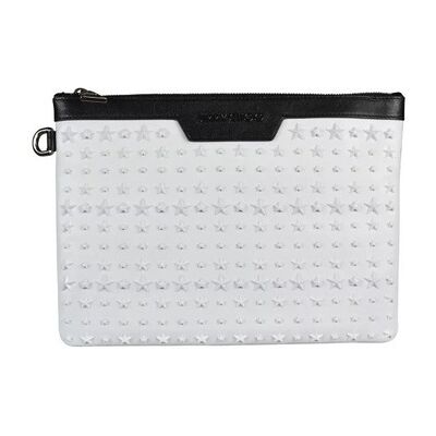 Jimmy Choo Derek clutch - Sac en cuir blanc à étoiles - Pochette Jimmy Choo Derek clutch - Sac en cuir blanc à étoiles - Pochette