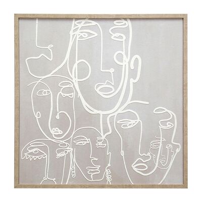 Œuvre d'Art Abstrait Beige Signes Grimalt - 60x60 cm - Décoration Moderne Œuvre d'Art Abstrait Beige Signes Grimalt - 60x60 cm - Décoration Moderne