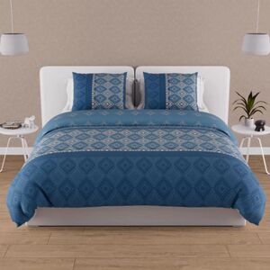 Soleil d'ocre Parure housse de duvet en coton - Bleu, 240x220 cm, 57 fils Soleil d'ocre Parure housse de duvet en coton - Bleu, 240x220 cm, 57 fils