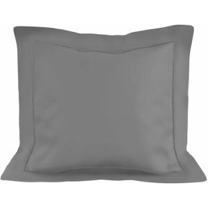 Soleil d'ocre Taie d'oreiller en coton gris - Percale 80F/80T Soleil d'ocre Taie d'oreiller en coton gris - Percale 80F/80T