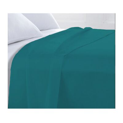 Future Home - Drap plat coton 57 fils uni bleu pétrole - 270x310cm - 100% coton - Flat Sheet Future Home - Drap plat coton 57 fils uni bleu pétrole - 270x310cm - 100% coton - Flat Sheet
