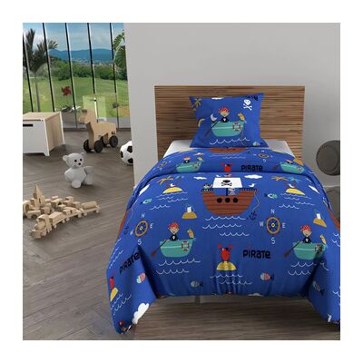 Soleil d'Ocre Parure de lit Enfants Pirates Bleu Soleil d'Ocre Parure de lit Enfants Pirates Bleu