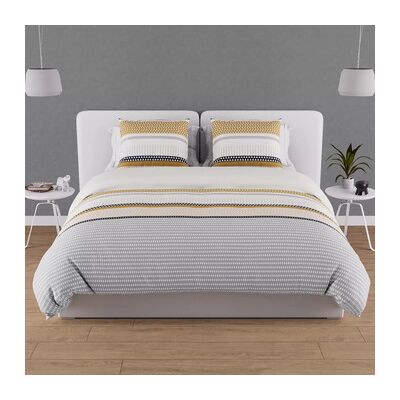 SH0P&CITY Ensemble de housse de couette en coton - 240x220 cm - Moutarde SH0P&CITY Ensemble de housse de couette en coton - 240x220 cm - Moutarde
