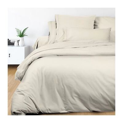 SHOP&CITY SOLEIL Camille Housse de couette en percale de coton Ecru - 220 x 240 cm SHOP&CITY SOLEIL Camille Housse de couette en percale de coton Ecru - 220 x 240 cm