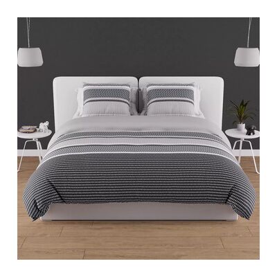 Soleil d'ocre Parure housse de couette en coton - 240x220cm - Gris Soleil d'ocre Parure housse de couette en coton - 240x220cm - Gris