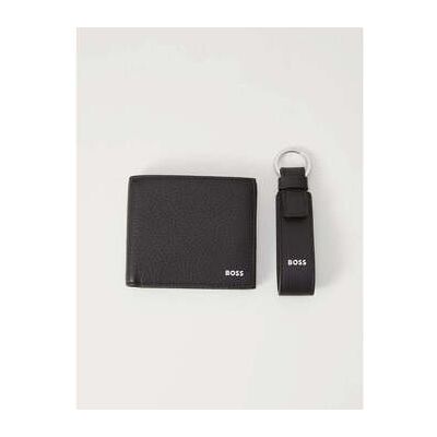 Portefeuille BOSS Coffret portefeuille et porte-clés noir en cuir Noir Unique Heren Portefeuille BOSS Coffret portefeuille et porte-clés noir en cuir Noir Unique Heren