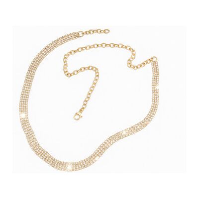 Ceinture Chapeau-Tendance Ceinture strass façon diamant Doré Unique Dames Ceinture Chapeau-Tendance Ceinture strass façon diamant Doré Unique Dames