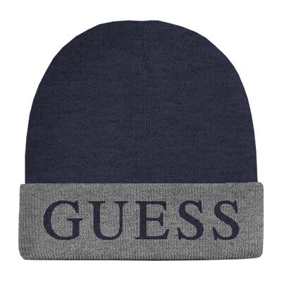 Bonnet Guess Logo Beanie Bleu Unique Heren Bonnet Guess Logo Beanie Bleu Unique Heren