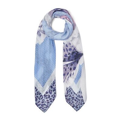 Echarpe Liu Jo Grand foulard avec orchidée Bleu Unique Dames Echarpe Liu Jo Grand foulard avec orchidée Bleu Unique Dames