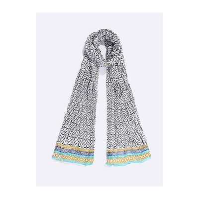 Echarpe La Fiancee Du Mekong Foulard imprimé voile de coton bio LAVANDI Gris Unique Dames Echarpe La Fiancee Du Mekong Foulard imprimé voile de coton bio LAVANDI Gris Unique Dames