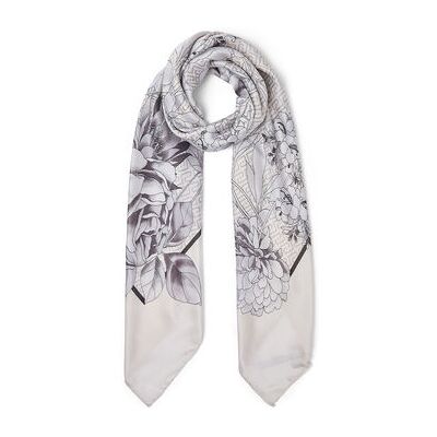 Echarpe Liu Jo Grand foulard à fleurs Noir Unique Dames Echarpe Liu Jo Grand foulard à fleurs Noir Unique Dames