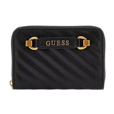 Portefeuille Guess SELA SLG MEDIUM ZIP AROUND Noir Unique Dames Portefeuille Guess SELA SLG MEDIUM ZIP AROUND Noir Unique Dames