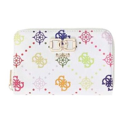 Portefeuille Guess Compagnon Emelie Logo Slg Med Multi Logo Blanc Unique Dames Portefeuille Guess Compagnon Emelie Logo Slg Med Multi Logo Blanc Unique Dames