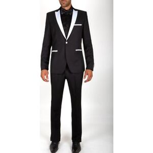 Costumes Kebello Smoking à revers en satin H, Noir Noir FR 46,FR 48,FR 50,FR 52,FR 54,FR 56,FR 58,FR 60,IT 62,IT 64 Heren Costumes Kebello Smoking à revers en satin H, Noir Noir FR 46,FR 48,FR 50,FR 52,FR 54,FR 56,FR 58,FR 60,IT 62,IT 64 Heren