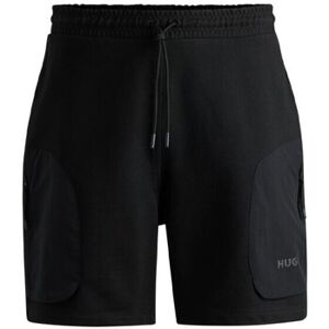Short HUGO SHORT RELAXED EN MOLLETON DE COTON NOIR À LOGO IMPRIMÉ Noir EU XXL,EU S Heren Short HUGO SHORT RELAXED EN MOLLETON DE COTON NOIR À LOGO IMPRIMÉ Noir EU XXL,EU S Heren