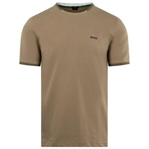 T-shirt BOSS T-SHIRT TAUL EN COTON STRETCH À RAYURES ET LOGO TAUPE Beige EU M,EU L Heren T-shirt BOSS T-SHIRT TAUL EN COTON STRETCH À RAYURES ET LOGO TAUPE Beige EU M,EU L Heren