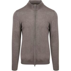 Gilet Profuomo Cardigan Laine Merino Taupe Beige EU S,EU M Heren Gilet Profuomo Cardigan Laine Merino Taupe Beige EU S,EU M Heren