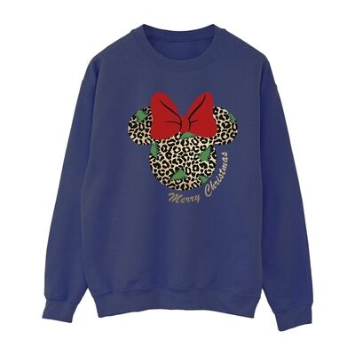 Sweatshirt de Noël Minnie Mouse Léopard Bleu Marine Disney - Sweatshirt Sweatshirt de Noël Minnie Mouse Léopard Bleu Marine Disney - Sweatshirt