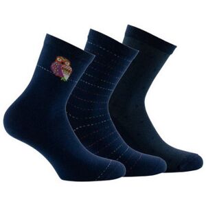 Chaussettes Kindy Lot de 3 paires de mi-chaussettes en coton Chouette et rayures Bleu 37 / 41 Dames Chaussettes Kindy Lot de 3 paires de mi-chaussettes en coton Chouette et rayures Bleu 37 / 41 Dames