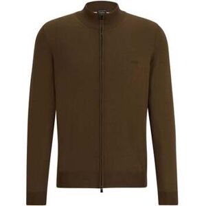 Sweatshirts BOSS Gilet marron en laine Marron EU XXL,EU L Heren Sweatshirts BOSS Gilet marron en laine Marron EU XXL,EU L Heren