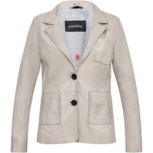 Blouson Oakwood Blazer Yucca en cuir Ref 61285 Smoke Beige US S,US M,EU XL,EU XS Dames Blouson Oakwood Blazer Yucca en cuir Ref 61285 Smoke Beige US S,US M,EU XL,EU XS Dames