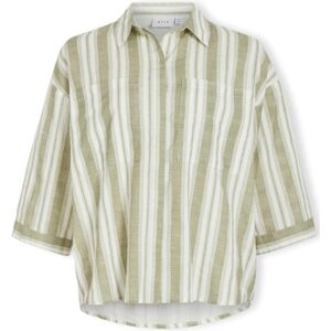 Blouses Vila Etni 3/4 Oversize Shirt - Egret/Oil Green Vert FR 34,FR 36,FR 38,FR 40 Dames Blouses Vila Etni 3/4 Oversize Shirt - Egret/Oil Green Vert FR 34,FR 36,FR 38,FR 40 Dames