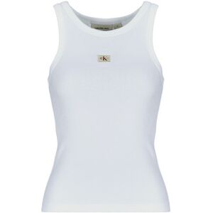 Debardeur Calvin Klein Jeans WOVEN LABEL RIB TANK TOP Blanc EU M,EU L,EU XL Dames Debardeur Calvin Klein Jeans WOVEN LABEL RIB TANK TOP Blanc EU M,EU L,EU XL Dames