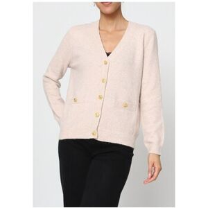 Pull Kebello Pull Cardigan col v F, Beige Beige EU S,EU M,EU L Dames Pull Kebello Pull Cardigan col v F, Beige Beige EU S,EU M,EU L Dames