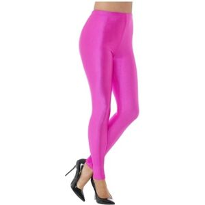Smiffys Femmes 80s Disco Leggings Rose Néon Spandex - Leggings Smiffys Femmes 80s Disco Leggings Rose Néon Spandex - Leggings