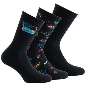 Chaussettes Kindy Lot de 3 paires de mi-chaussettes en coton motifs été Noir 37 / 41 Dames Chaussettes Kindy Lot de 3 paires de mi-chaussettes en coton motifs été Noir 37 / 41 Dames