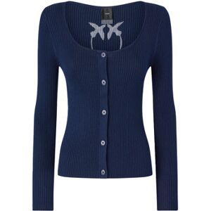 Pull Pinko ASSIA CARDIGAN LOGO IN TRASPARENZA Bleu EU L,EU XS Dames Pull Pinko ASSIA CARDIGAN LOGO IN TRASPARENZA Bleu EU L,EU XS Dames