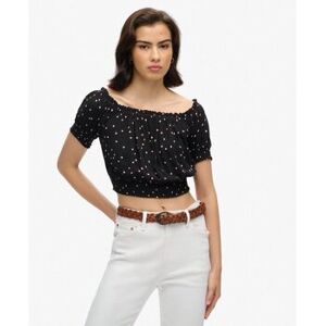 Blouses Superdry Haut court à manches courtes smocké US 8,US 10,US 12,US 14 Dames Blouses Superdry Haut court à manches courtes smocké US 8,US 10,US 12,US 14 Dames