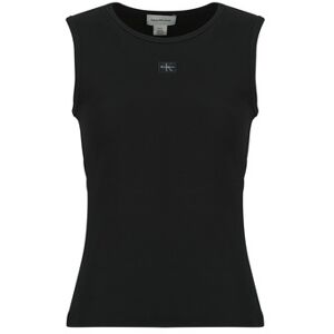 Debardeur Calvin Klein Jeans SL WOVEN LABEL 2X2 BABY RIB CUTO Noir EU S,EU M,EU L,EU XS Dames Debardeur Calvin Klein Jeans SL WOVEN LABEL 2X2 BABY RIB CUTO Noir EU S,EU M,EU L,EU XS Dames