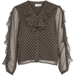 Blouses Vila Top Harley - Chocolate Brown/White Marron FR 36,FR 38 Dames Blouses Vila Top Harley - Chocolate Brown/White Marron FR 36,FR 38 Dames