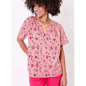 Blouses La Fiancee Du Mekong Top imprimé coton col tunisien KLERVIA Rose FR 36 / 38,FR 40 / 42,FR 44 / 46,FR 52 Dames Blouses La Fiancee Du Mekong Top imprimé coton col tunisien KLERVIA Rose FR 36 / 38,FR 40 / 42,FR 44 / 46,FR 52 Dames