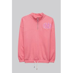 Sweatshirts Enorsia Demi-zip col haut brodé sweat Rose FR 36,FR 38,FR 40,FR 42,FR 44,FR 46 Dames Sweatshirts Enorsia Demi-zip col haut brodé sweat Rose FR 36,FR 38,FR 40,FR 42,FR 44,FR 46 Dames