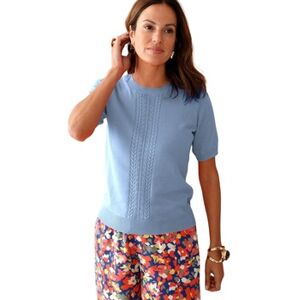Sweat-shirt Daxon by - Pull torsadé manches courtes Bleu FR 44,FR 56 Dames Sweat-shirt Daxon by - Pull torsadé manches courtes Bleu FR 44,FR 56 Dames