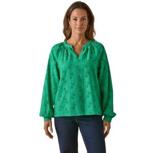 Blouses Daxon by - Blouse style vareuse broderie anglaise Vert FR 38,FR 40,FR 42,FR 44,FR 46,FR 48,FR 50,FR 52,FR 54,FR 56 Dames Blouses Daxon by - Blouse style vareuse broderie anglaise Vert FR 38,FR 40,FR 42,FR 44,FR 46,FR 48,FR 50,FR 52,FR 54,FR 56 Dames