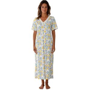 Chemises de nuit Daxon by - Chemise de nuit coton manches courtes Jaune FR 40,FR 44,FR 48 Dames Chemises de nuit Daxon by - Chemise de nuit coton manches courtes Jaune FR 40,FR 44,FR 48 Dames