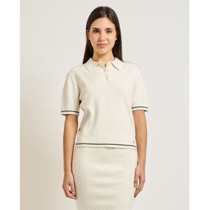 Polo Calvin Klein Jeans Polo femme en maille tressée Blanc US M,US XS Dames Polo Calvin Klein Jeans Polo femme en maille tressée Blanc US M,US XS Dames